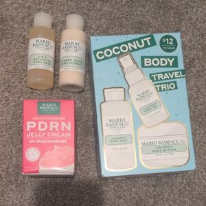 Mario Badescu Set Coconut Body Travel Trio, PDRN Jelly, Body Soap And Lotion